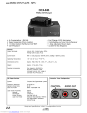 Sony CDX-636 - Compact Disc Changer System Product Manual
