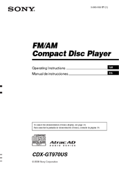 Sony CDX-GT970US Operating Instructions Manual