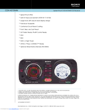 Sony CDX-HS70MW - Marine Stereo Datasheet