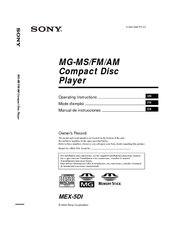 Sony MEX-5DI Operating Instructions Manual