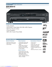 Sony DVP-NC615B Specifications