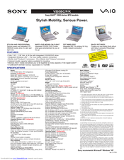 Sony PCG-V505BCK Service And Warranty Information