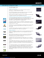 Sony VAIO VGN-AW190NFB Specifications
