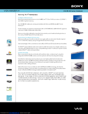 Sony VAIO VGN-AW420F/H Specifications