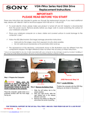 Sony VGN-FW460J Install Manual