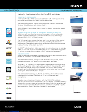 Sony VAIO VGN-FW190NEH Specifications