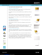 Sony VAIO VGN-NS150J Specifications