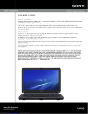 Sony VAIO VGN-TT230N Specifications