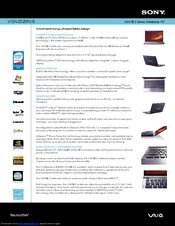 Sony VAIO VGN-Z520N/B Specifications