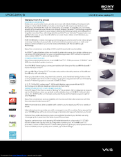 Sony VAIO VPCEC22FX/BI Specifications