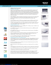 Sony VAIO VPCEC25FX/WI Specifications