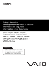 Sony VAIO VPCEG25FXB Safety Information Manual