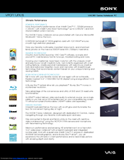 Sony VAIO VPCF11JFX/B Specifications
