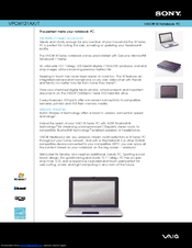 Sony VAIO VPCW121AX/T Specification Sheet