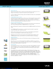 Sony VPCYB13KX Specifications