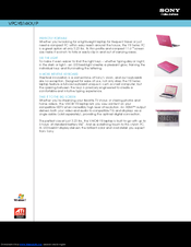 Sony VPCYB14KX Specifications