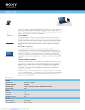 Sony VPCZ214GX Specifications