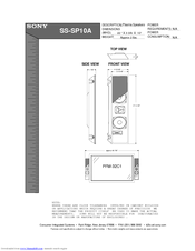 Sony SS-SP10A Dimensional Drawing