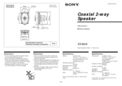 Sony XS-4624 Product Guide Instructions