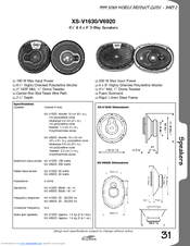 Sony XS-V1630 Instructions  (English Product Manual