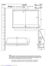 Sony KDF-50E3000 - 50" Rear Projection TV Manuals | ManualsLib