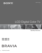 Sony BRAVIA KDL-46SL140 Operating Instructions Manual