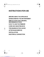 Whirlpool WV1600 NFW Instructions For Use Manual