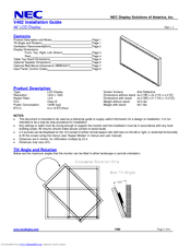 NEC V462-PC-CRE Installation Manual