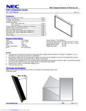 NEC S401-AVT Installation Manual