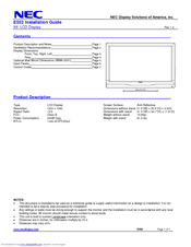 NEC E552-R Installation Manual
