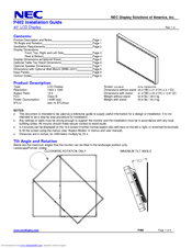 NEC P402-PC-CRE Installation Manual