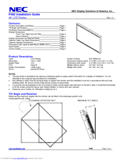 NEC P462-PC-CRE Installation Manual