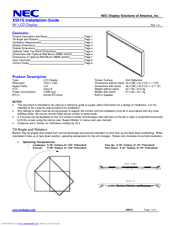 NEC X551S-R Installation Manual