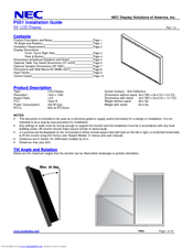 NEC MultiSync P551 Installation Manual