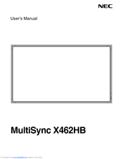 NEC MultiSync X462HB User Manual