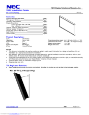 NEC V651-PC-CRE Installation Manual