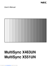 Nec X463UN-TMX4P Manuals | ManualsLib
