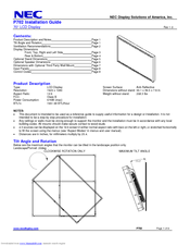 NEC P702-AVT Installation Manual