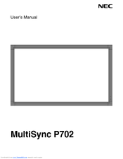 NEC P702-AVT User Manual