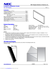 NEC MultiSync LCD4215R Installation Manual