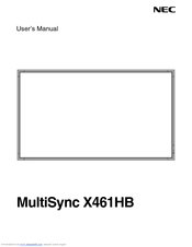 NEC X461HB-R User Manual