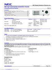 NEC NP115-R Installation Manual