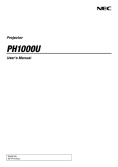 NEC NP-PH1000U User Manual
