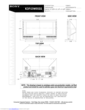 Sony GrandWega KDF-42WE655 Specifications