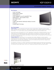 Sony Grand WEGA KDF-E42A10 Brochure