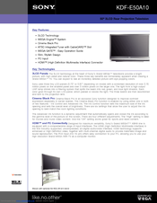 Sony Grand Wega KDF-E50A10 Brochure