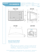 Sony Trinitron KV-34HS510 Specifications