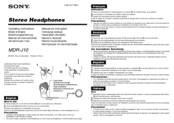 Sony MDR-J10 Operating Instructions