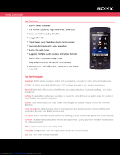 Sony Walkman NWZ-S545 Specifications