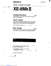 Sony XE-8MkII Operating Instructions Manual